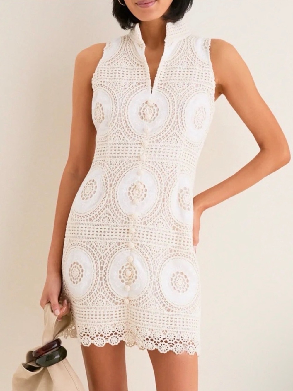 Tuckernuck Meringue Medallion Crochet Leighton Mini Dress Large NWT